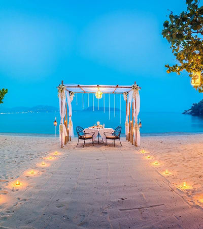 Candlelit Beach Pathway