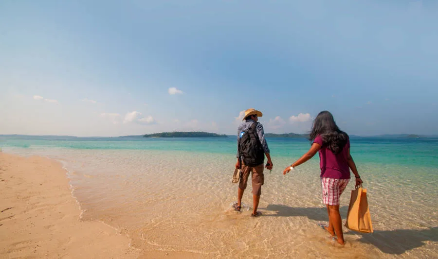 Crystal Clear Shallow Water Beach Stroll